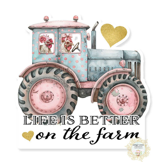 Chicken & Tractor Farm Life Vinyl Decal Sticker