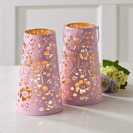 Pastel Pink Floral Lantern