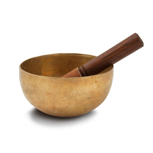 SINGING BOWL: 6'' HANDBEATEN w/Leather Striker