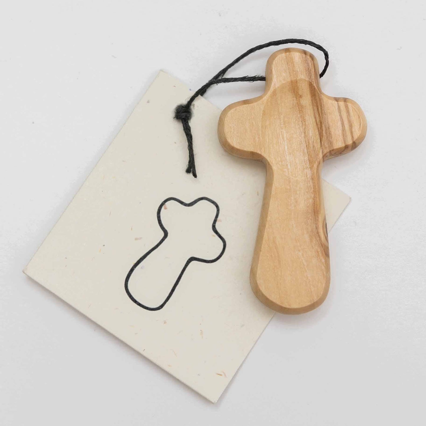 Duea Olive Wood Pocket Prayer Cross *