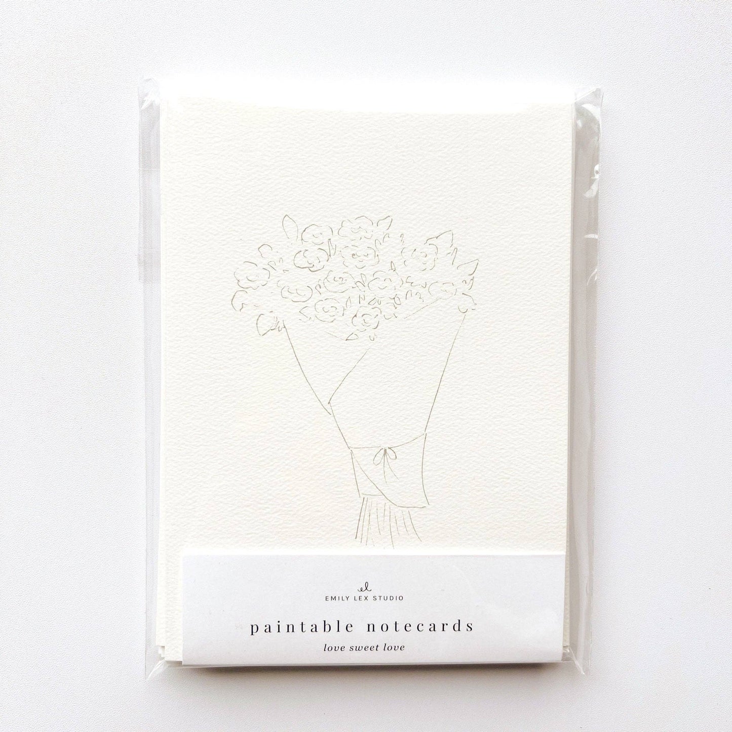 paintable watercolor notecard set Love sweet love