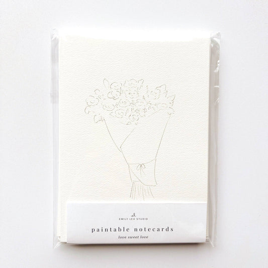 paintable watercolor notecard set Love sweet love