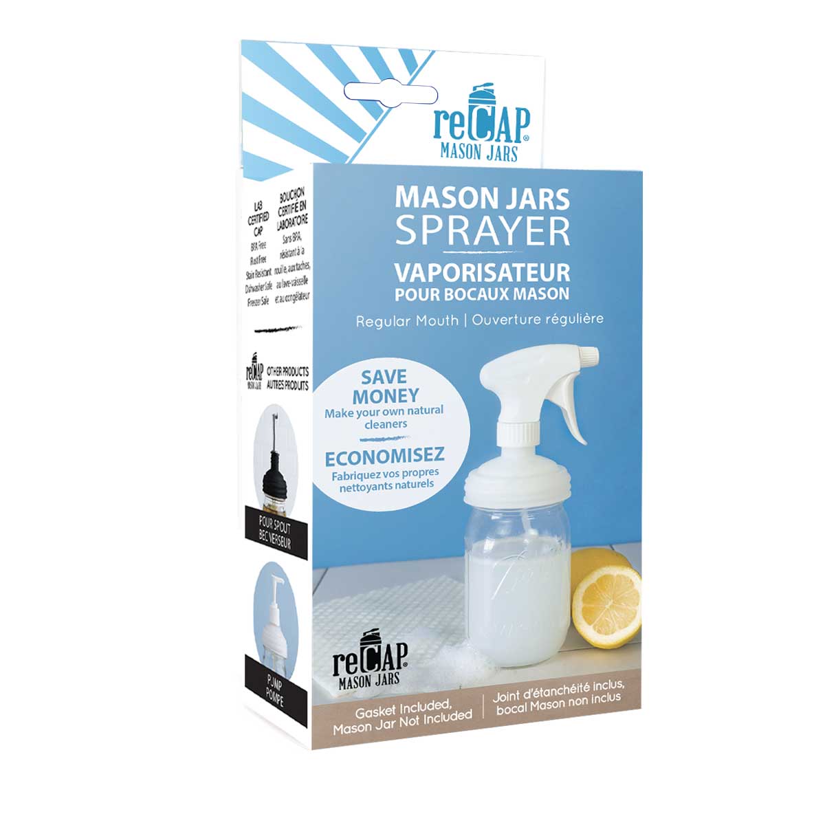 Mason Jar Spray Lid, adaptor - Black