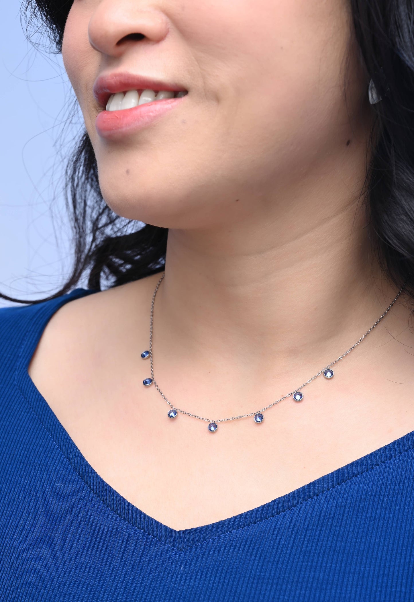 Guiding Lights Necklace in Silver & Blue