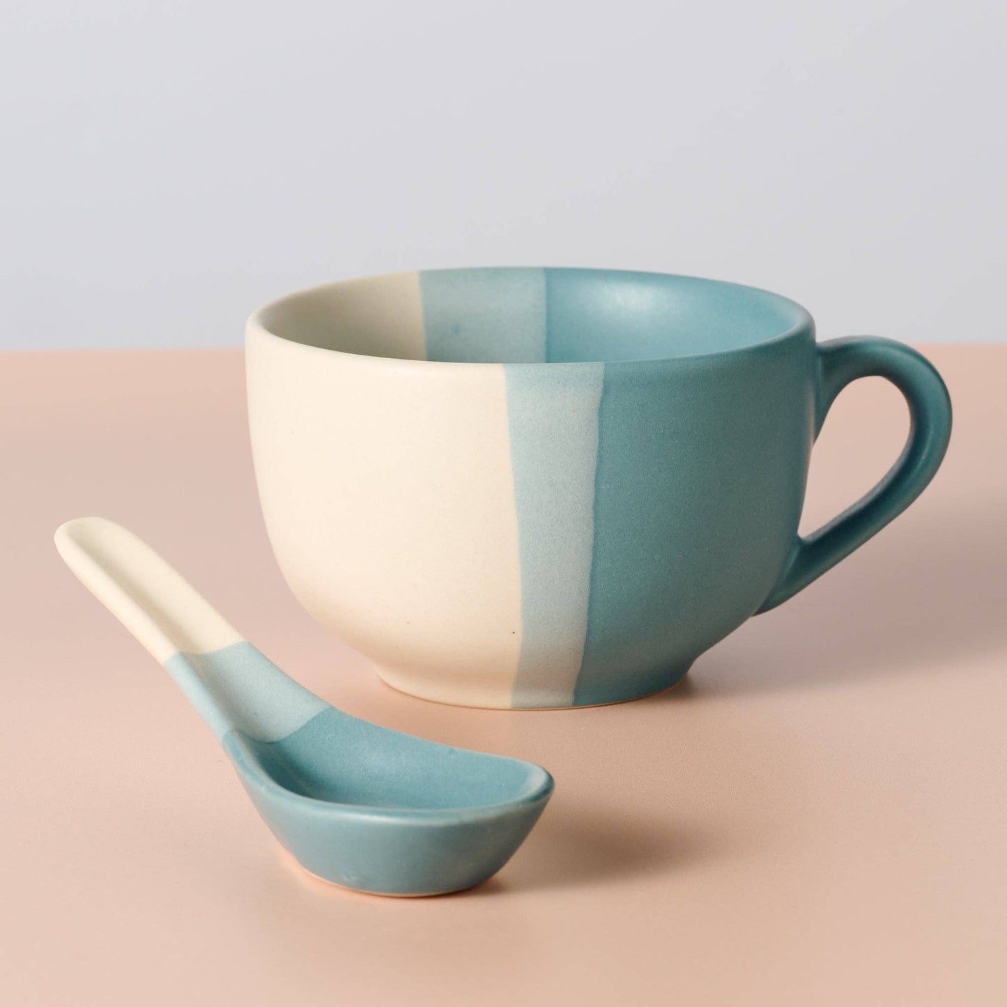 Pheeka Striped Jumbo Mug with Spoon