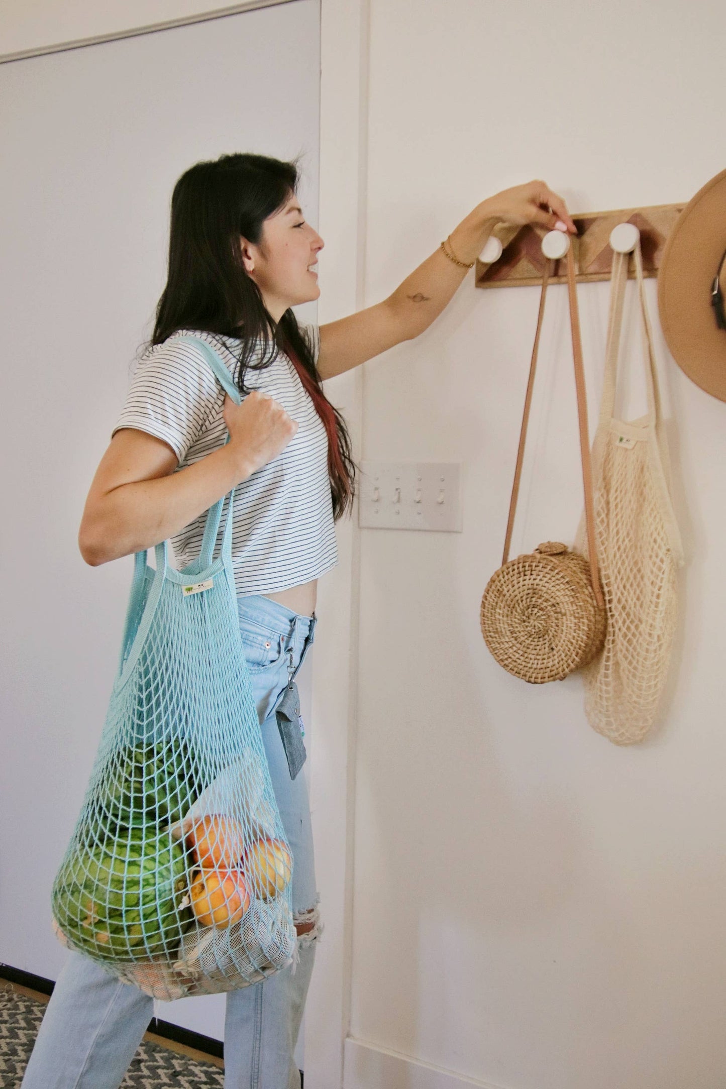 The "One Tripper" HUGE Mesh Market Bag | Zero Waste: Tropical Blue