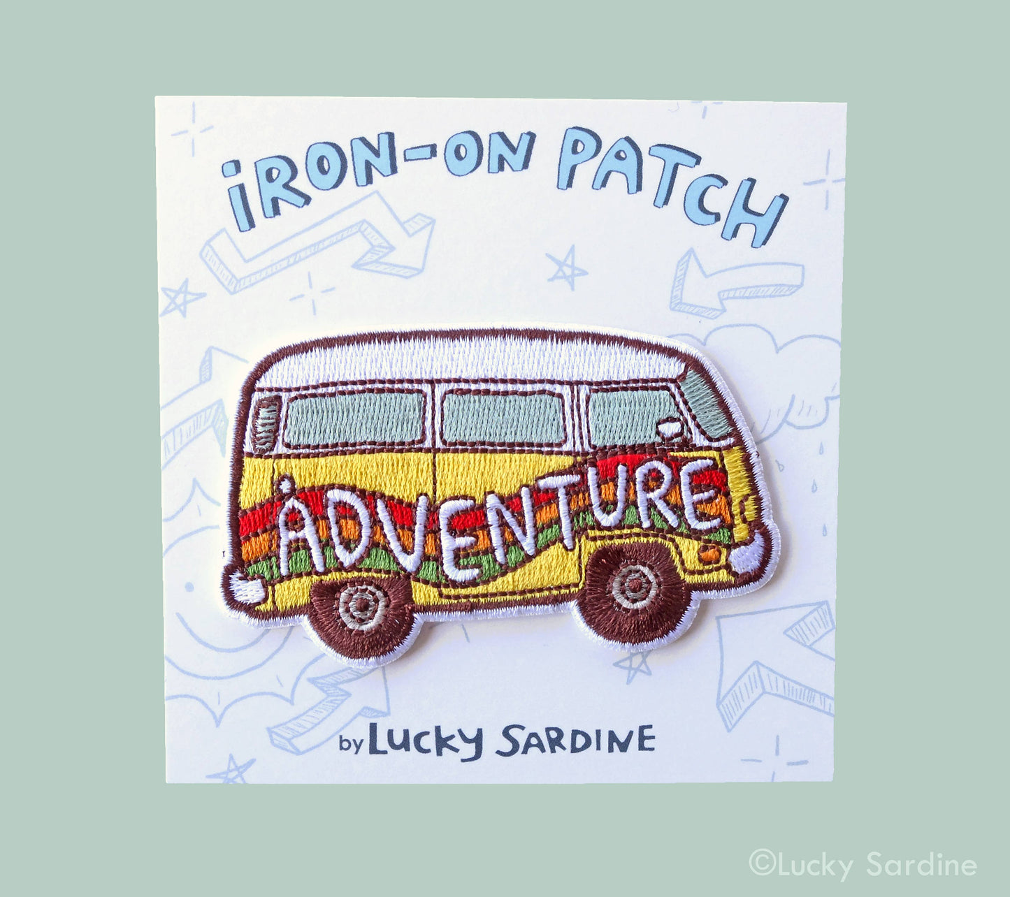 Rainbow Hippie Van, 70s Adventure Embroidered Iron-On Patch