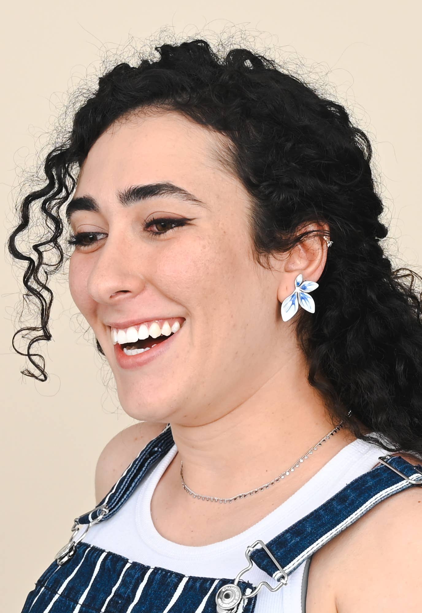 Flourish Blue & Silver Leaf Earrings