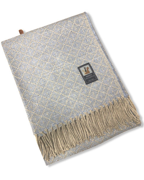 100% Alpaca Geometric Loomed Blanket - 58" x 80"