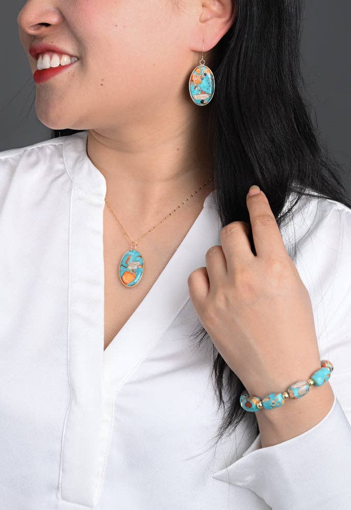 Sierra Bloom Turquoise Emperor Stone Earrings