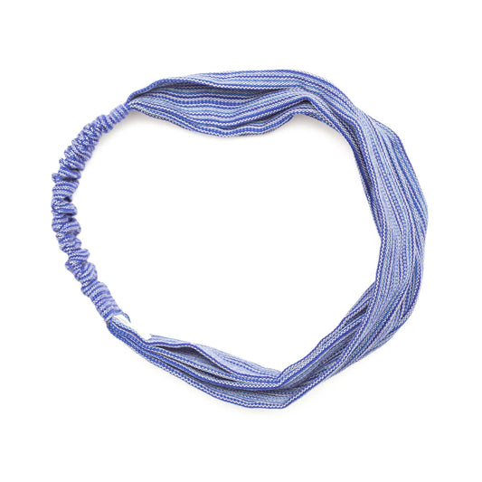 Boho Headband: Blue/Gray Stripe