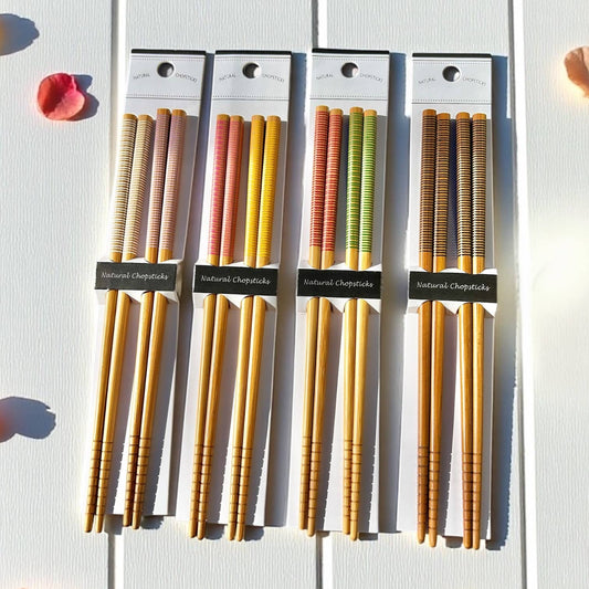 Bamboo Chopsticks Set | Summer Bestseller: Black & Black