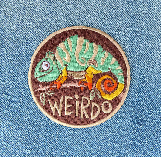 Chameleon, Weirdo Rainbow, Embroidered Iron-On Patch