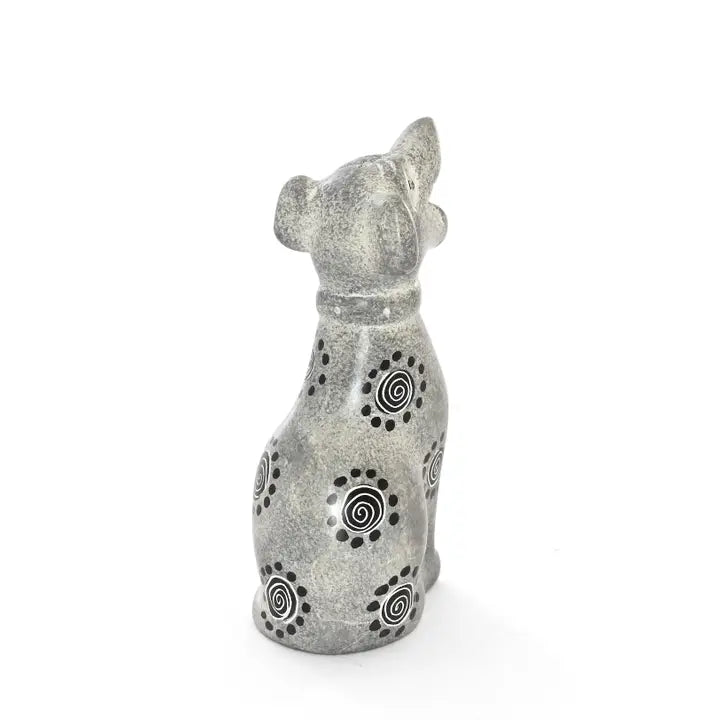 Small Gray Soapstone Dog Sculpture