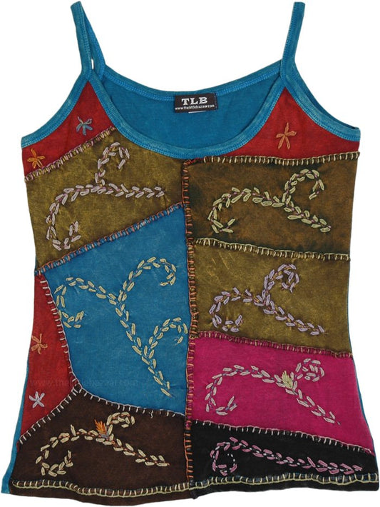 Tank Top Patchwork Cotton