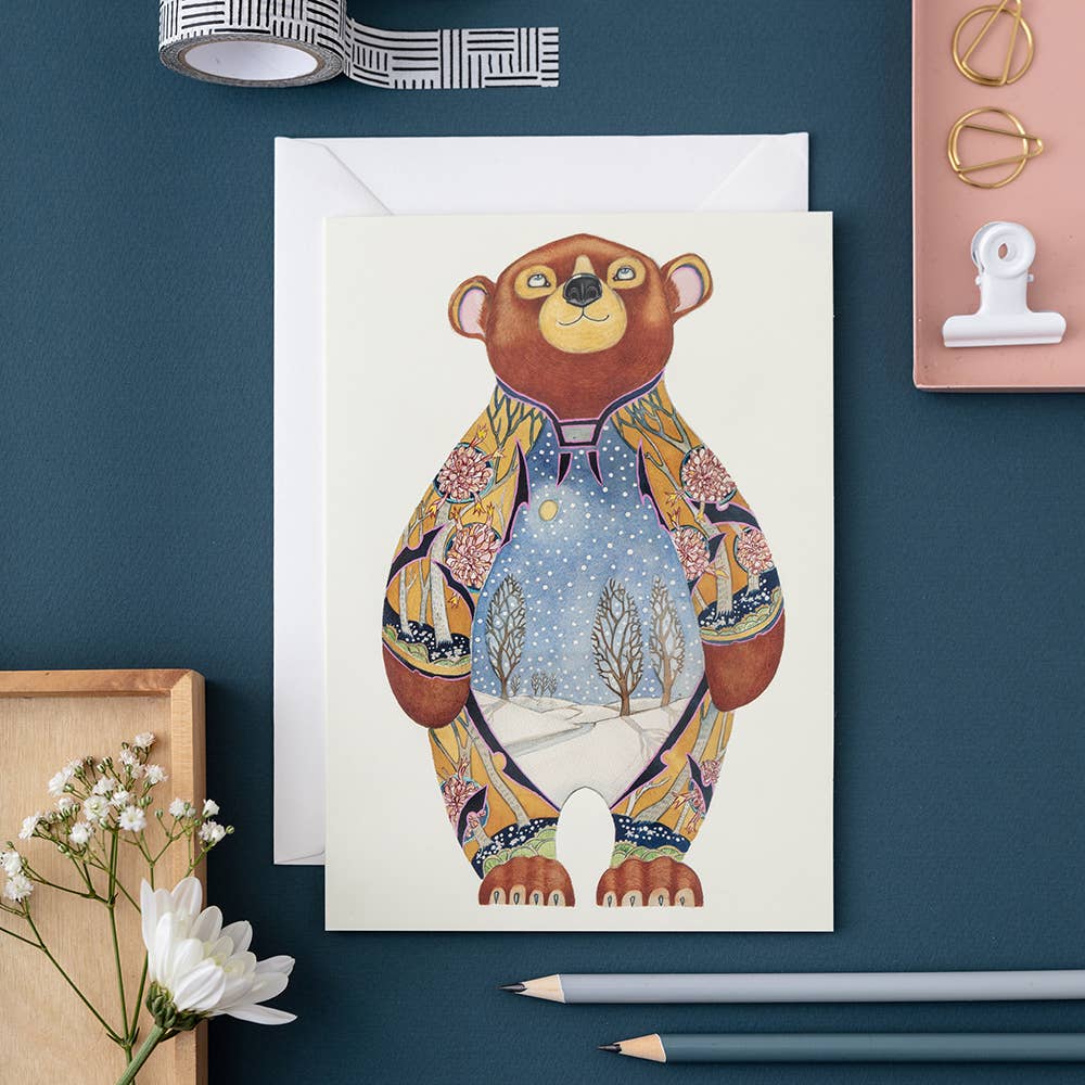 Bear in the Snow Card