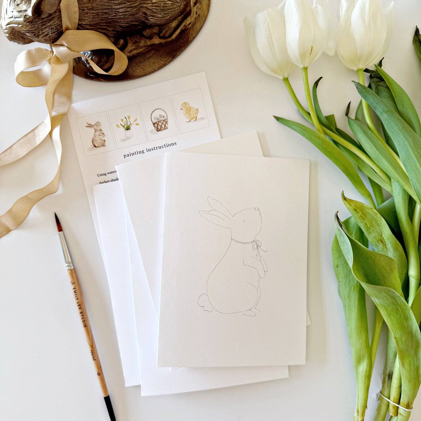 paintable watercolor notecard set Easter