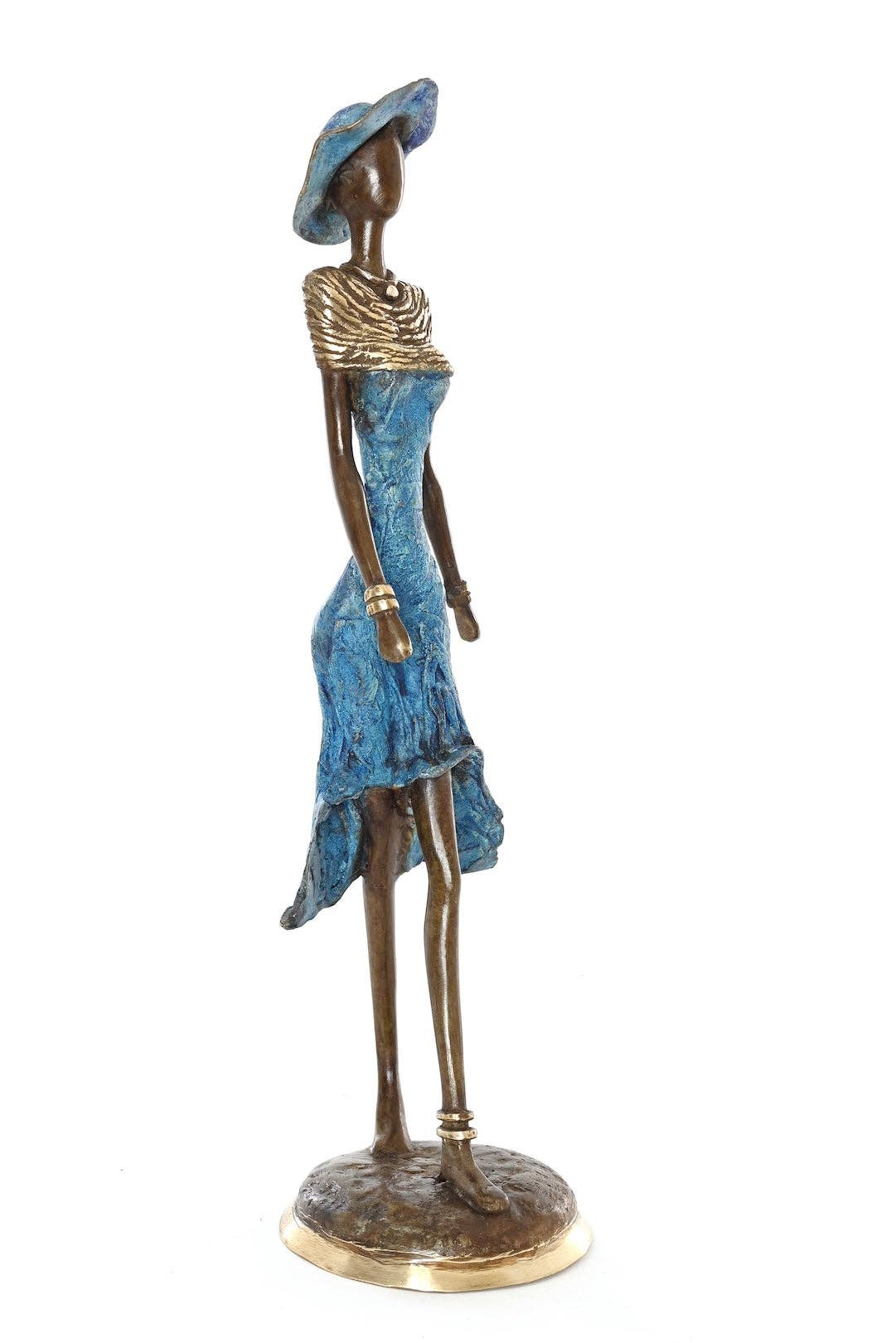 Sapphire Elegance Burkina Bronze Sculpture - Limited Edition