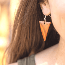 Load image into Gallery viewer, Wood Triangle Earrings
