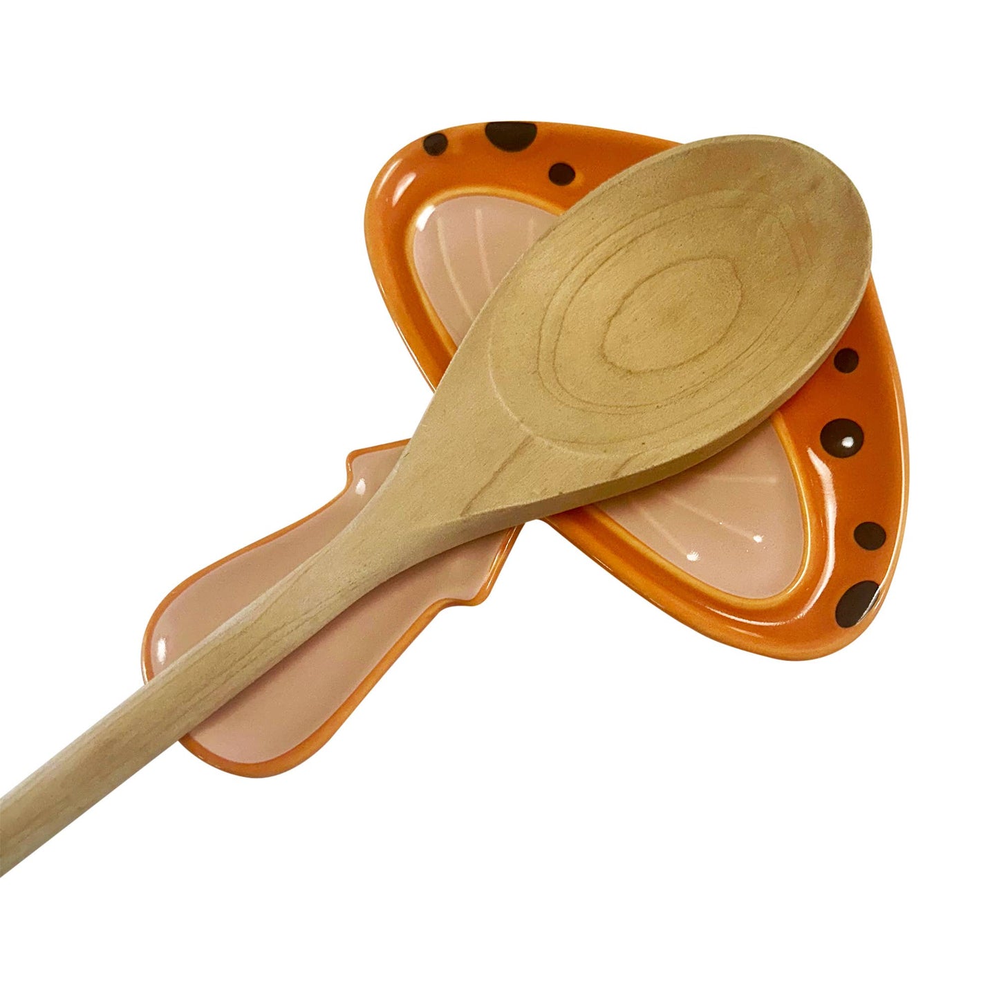 Fox Run Mushroom Spoon Rest, Ceramic Spoon and Spatula Rest