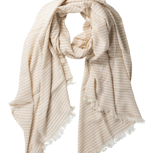 Nicely Neutral Striped Scarf