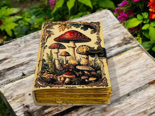 Vintage Mushroom leather journal