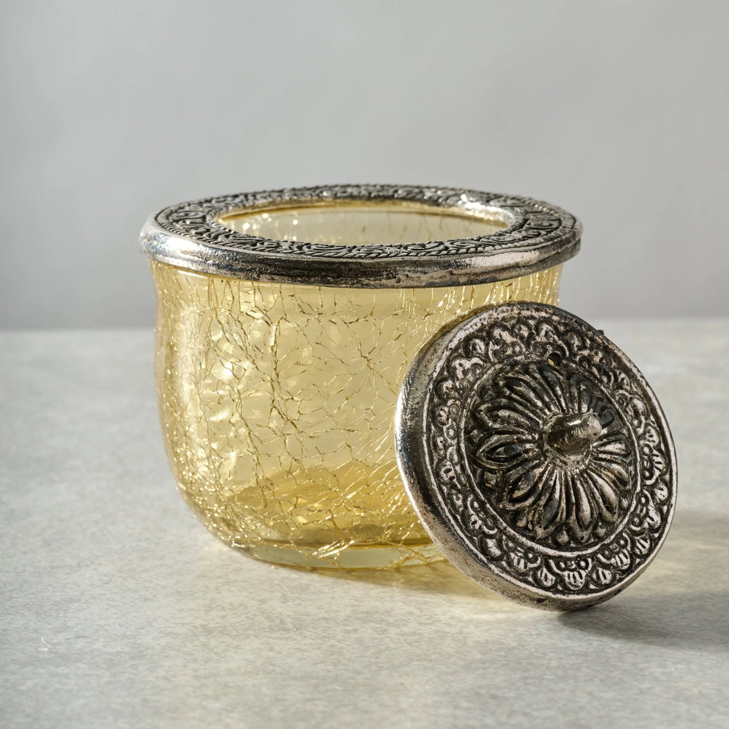 Ria Crackle Glass Jar