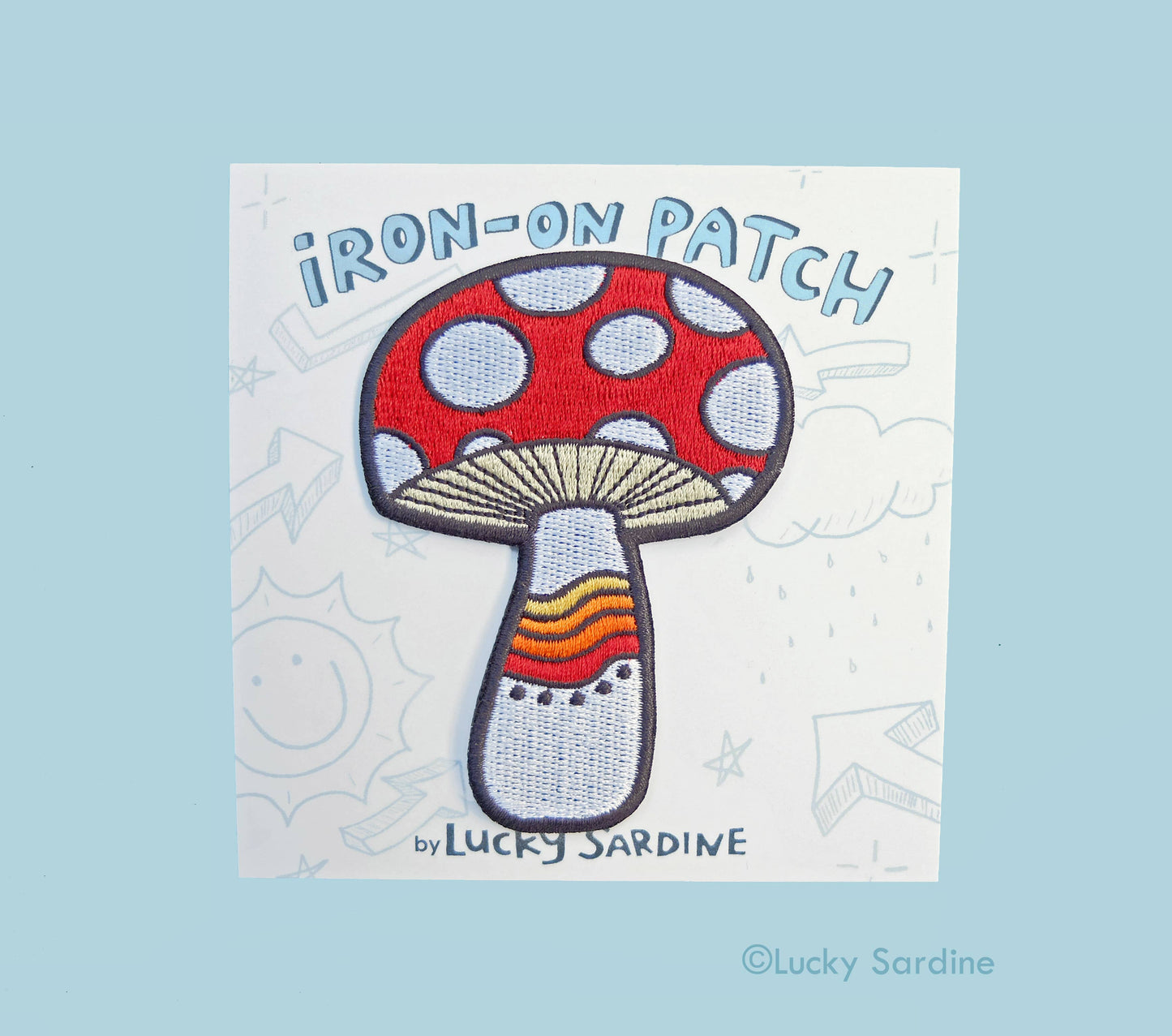 Mushroom Rainbow, Magic Shroom Embroidered Iron-On Patch