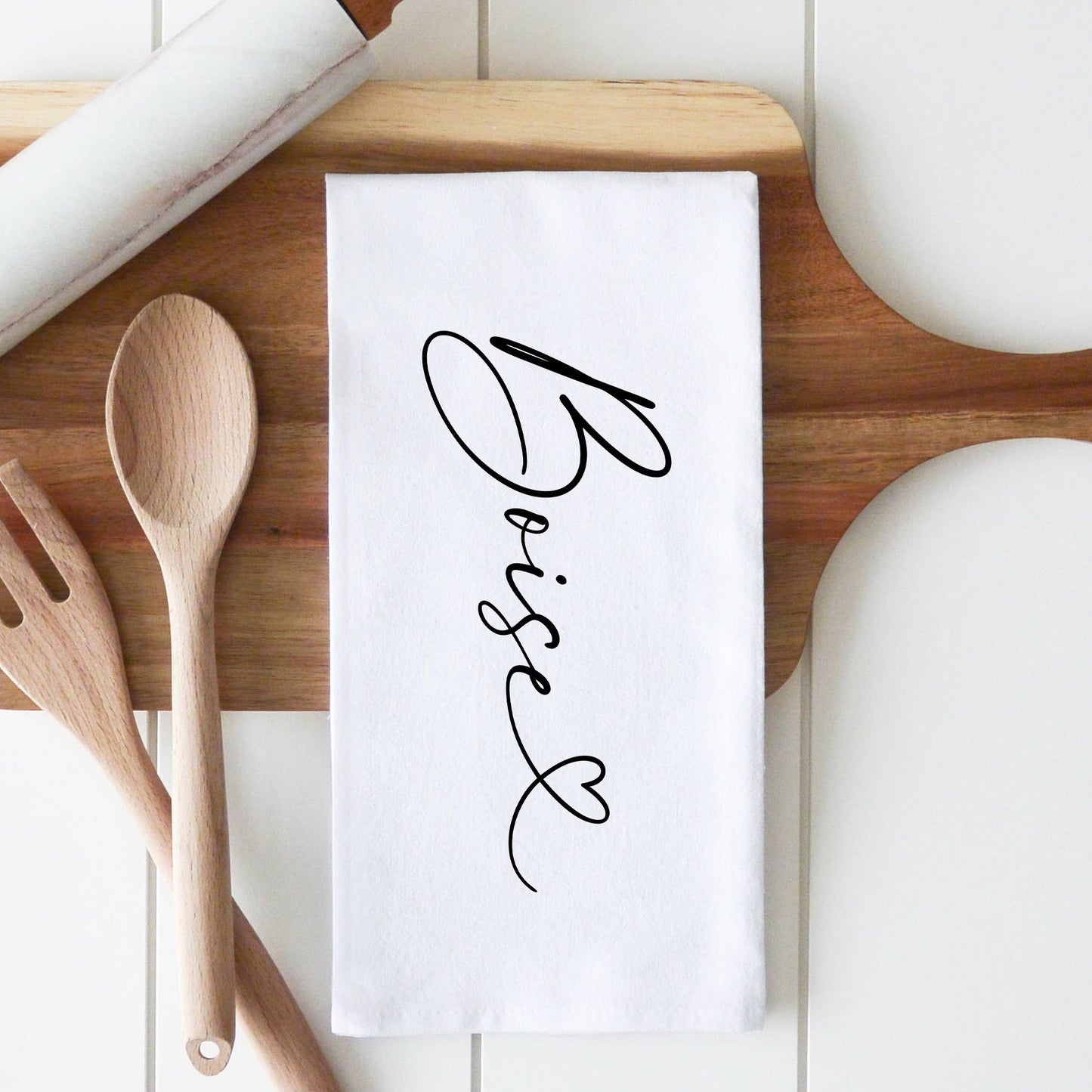 Iowa Love Tea Towel: White • Cotton/Linen Blend