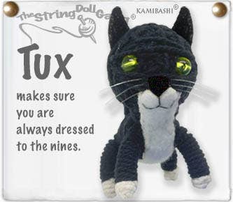 Tux the Tuxedo Cat String Doll Keychain