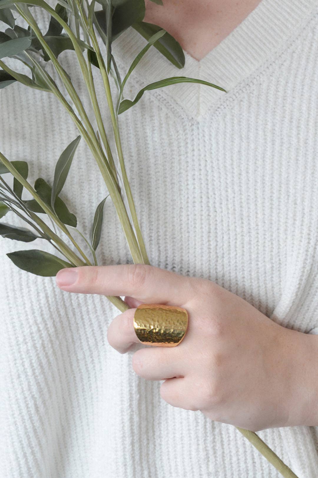 Kenyan Hammered Brass Sanctuary Ring: US Ring Size 8 - KFJ03B