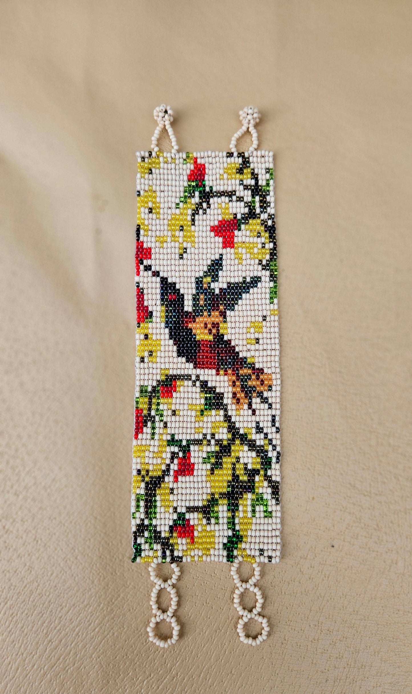 Earth Hummingbird Beaded Cuff