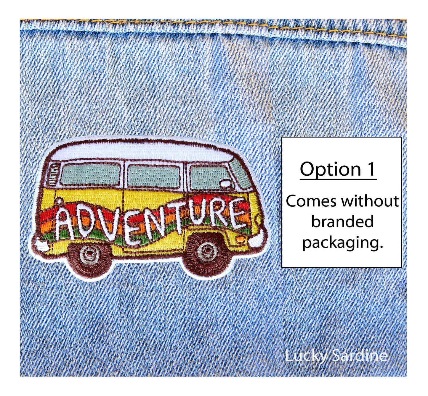 Rainbow Hippie Van, 70s Adventure Embroidered Iron-On Patch