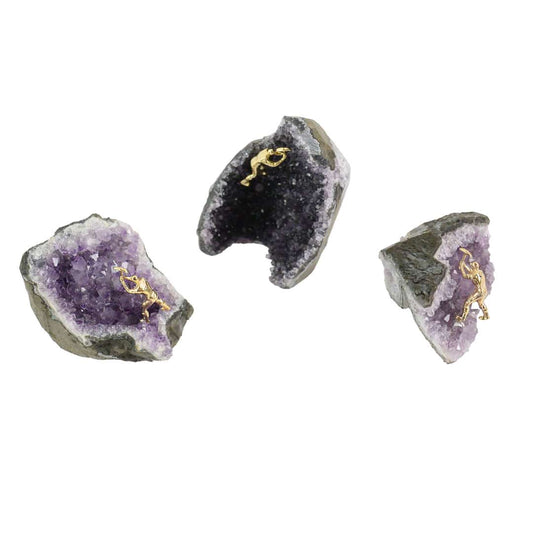 Amethyst Druzy with Miner Figurine
