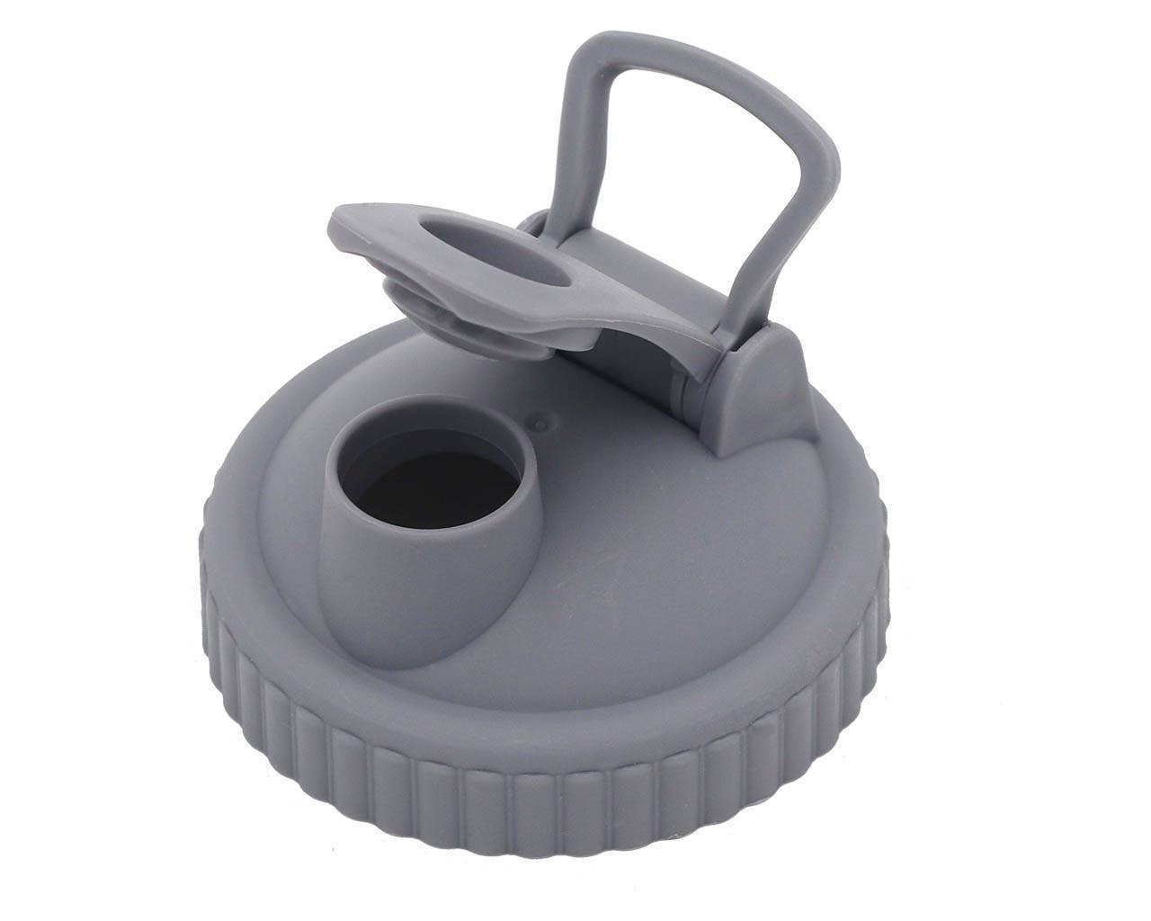 Pour & Store Shaker Lid w/ Carry Loop for Mason Jars: Charcoal gray / Wide mouth / Updated