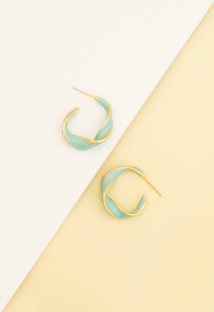 With a Twist Hoops in Mint