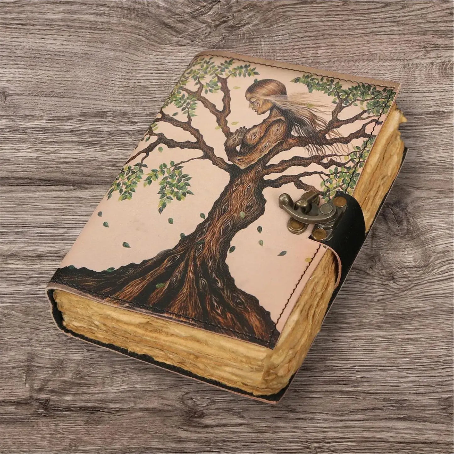 Mother of Earth Handmade Vintage leather journal Grimoire