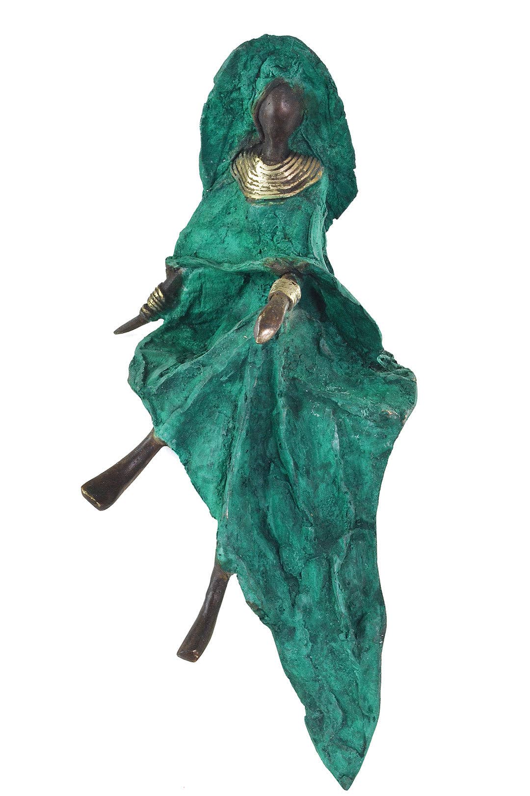 Emerald Elegance Burkina Bronze Sculpture