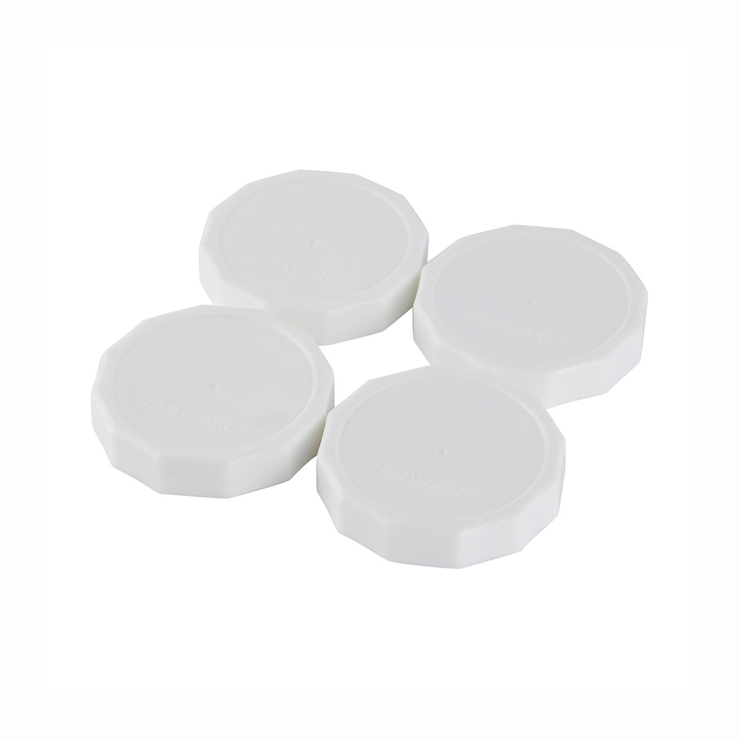 Jarware White Mason Jar Lids, Set of 4 Wide Mouth