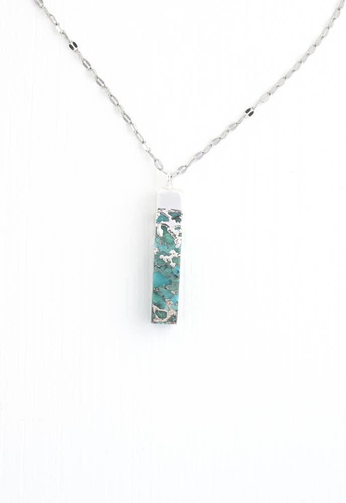 Brayden Turquoise Necklace in Silver
