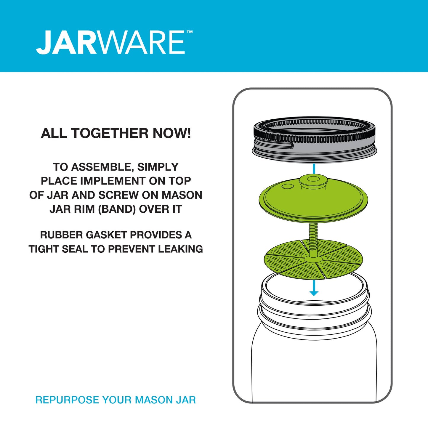 Jarware Nylon Fermentation Lid For Wide Mouth Mason Jars