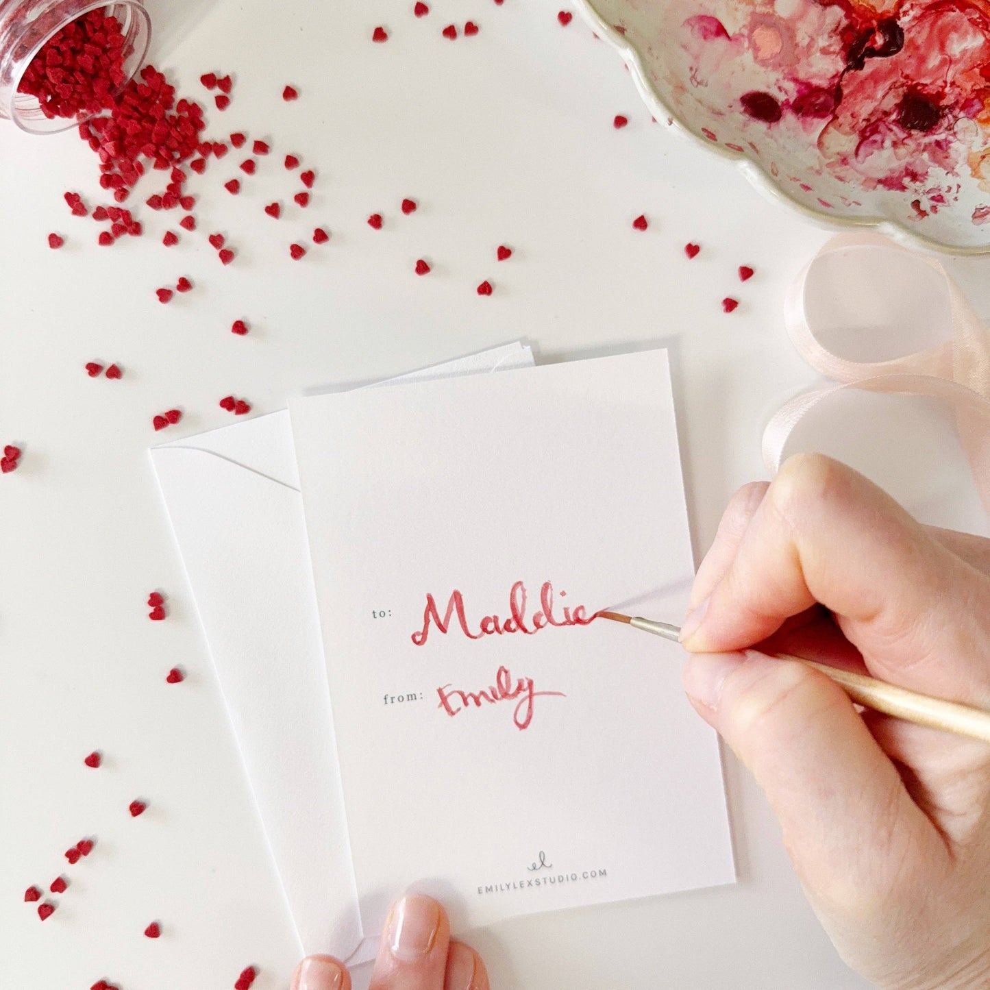 paintable watercolor notecard set Sweet treats valentines