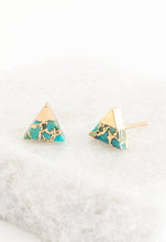 Load image into Gallery viewer, Oasis Triangle Turquoise Studs
