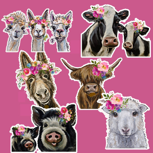 Bright Blooms Animal Sticker Bundle