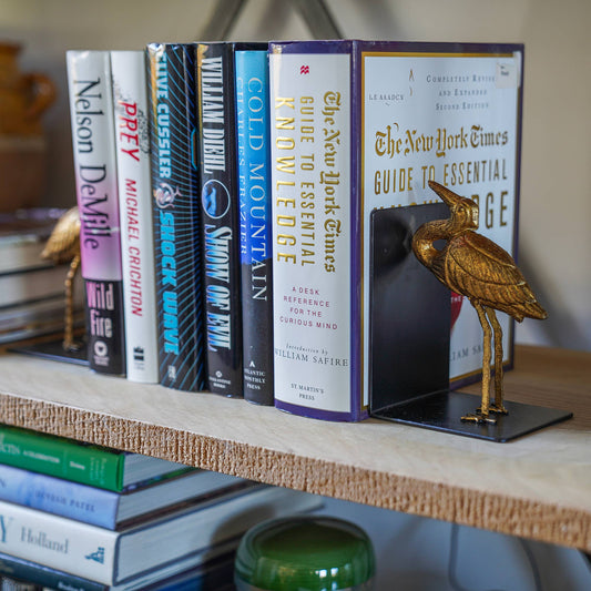 Fox Run Crane Decorative Bookend Set, Iron, 3.5”x4.1”x5.75"