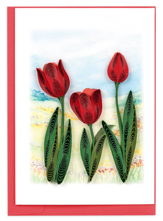 Red Tulip Field Gift Enclosure Mini Card