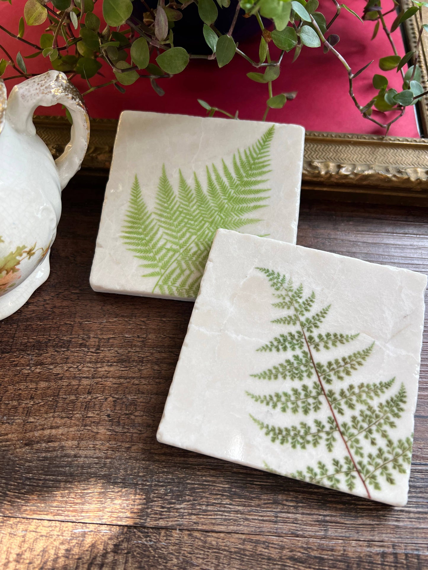 Ferns stone coasters