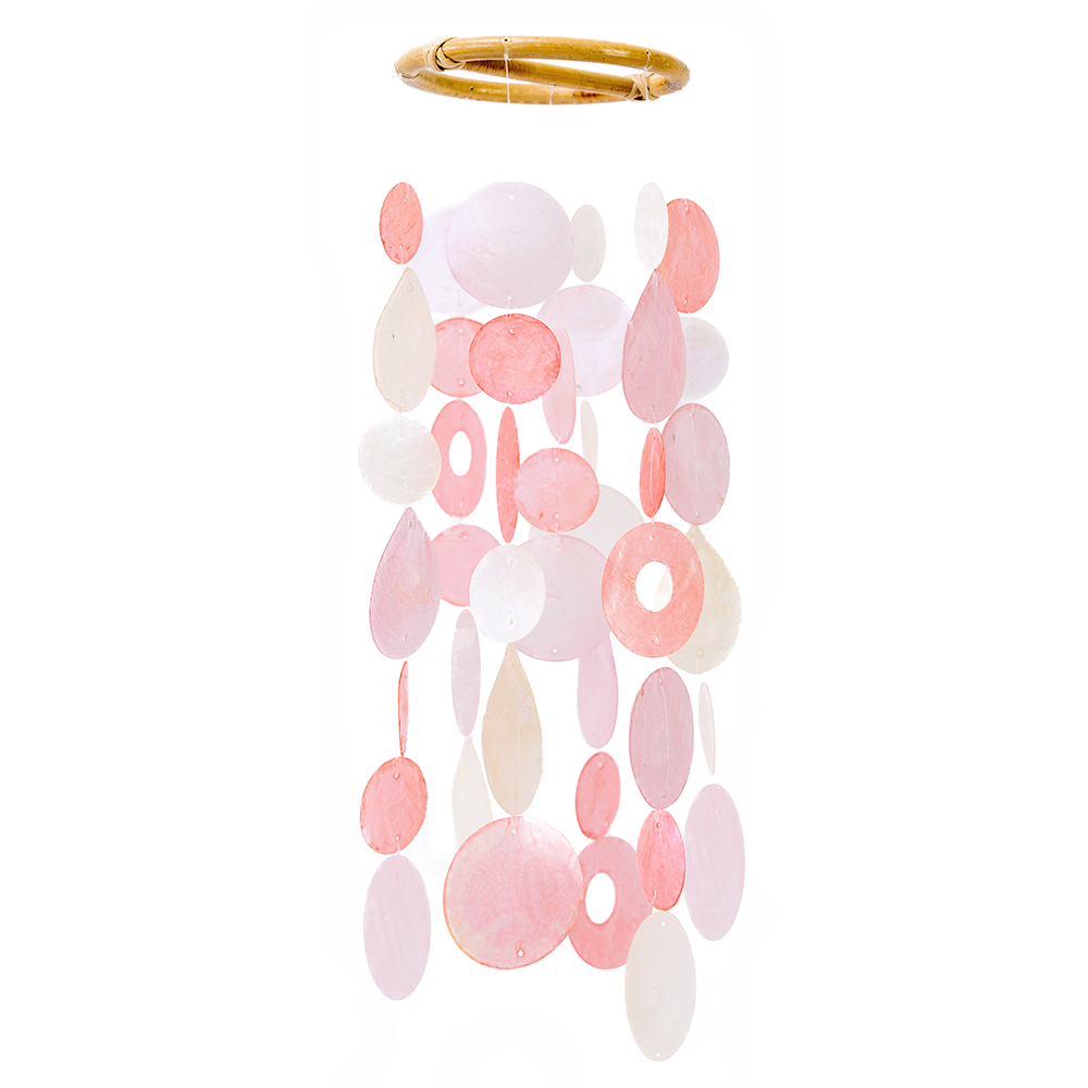 Capiz Chime Small Round |  Pretty in Pink