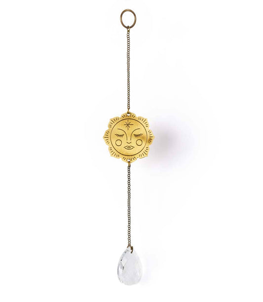 Surya Mini Sun Engraved Brass Suncatcher