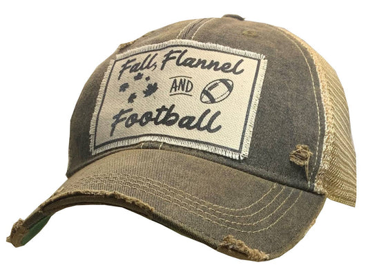 Fall Flannel & Football Trucker Hat Baseball Cap